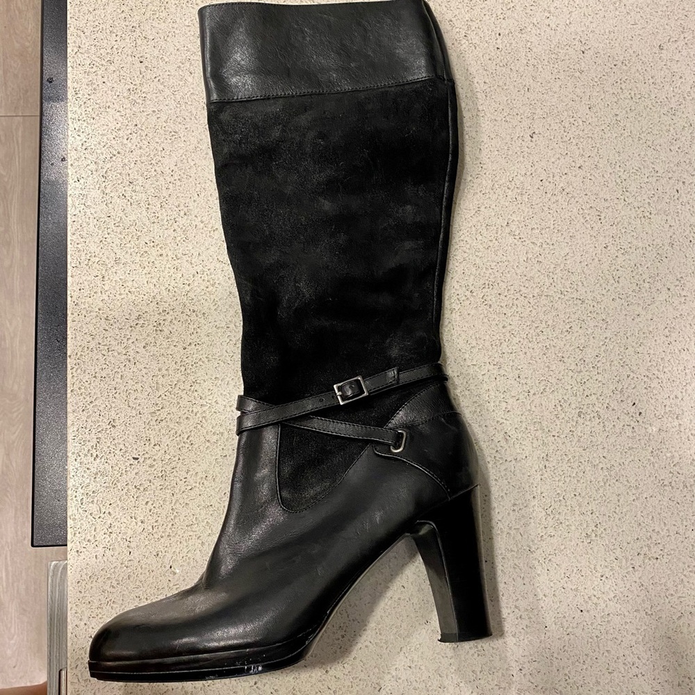 Lauren Ralph Lauren Leather boots with heels - black